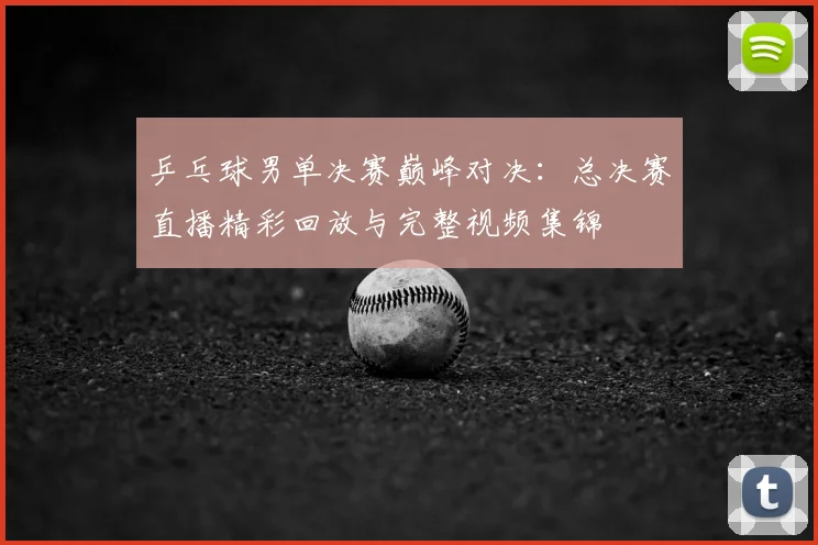 乒乓球男单决赛巅峰对决：总决赛直播精彩回放与完整视频集锦